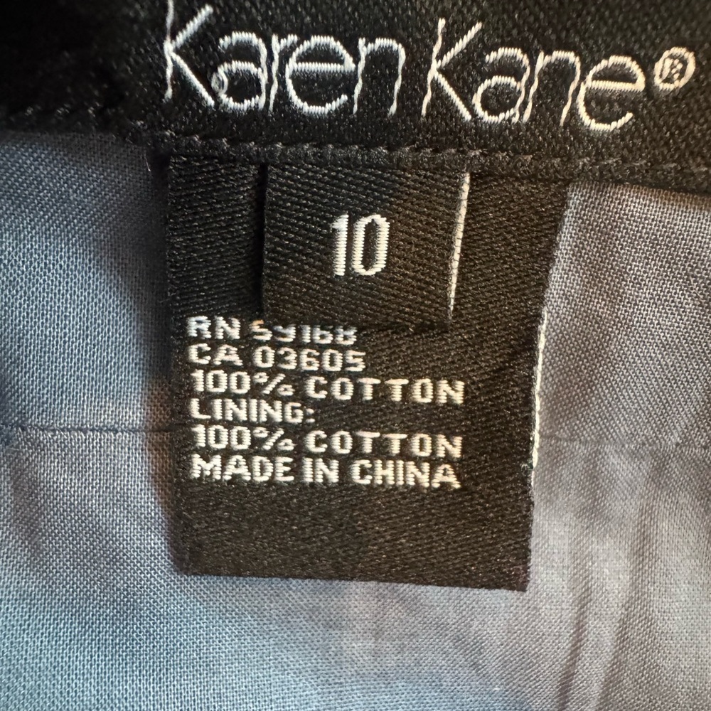 Karen Kane Embroidered Midi Skirt Blue White Floral A-Line Size 10 - Picture 6 of 7